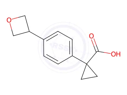 Chemical structure of 1-[4-(oxetan-3-yl)phenyl]cyclopropane-1-carboxyli c acid