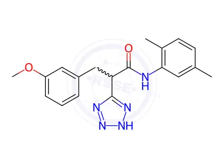 Chemical structure of N-(2,5-Dimethylphenyl)-3-(3-methoxyphenyl)-2-(2H-1,2,3,4-tetrazol-5-yl)propanamide