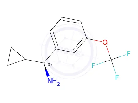 Chemical structure of (S)-cyclopropyl(3-(trifluoromethoxy)phenyl)methanamine