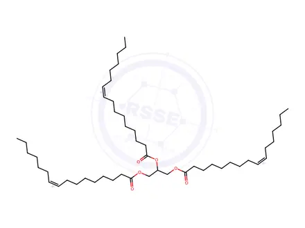 Chemical structure of 1,2,3-tri-(9Z-hexadecenoyl)-sn-glycerol