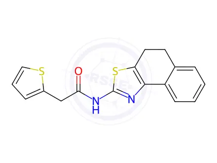 Chemical structure of N-(4,5-Dihydronaphtho[1,2-d]thiazol-2-yl)-2-(thiophen-2-yl)acetamide