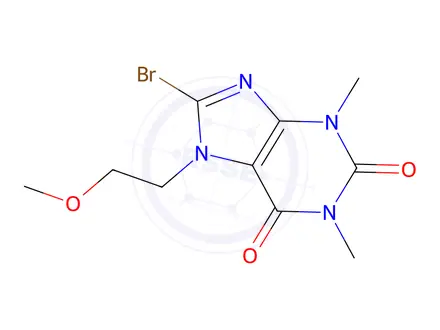 Chemical structure of 8-BROMO-7-(2-METHOXYETHYL)-1,3-DIMETHYL-3,7-DIHYDRO-1H-PURINE-2,6-DIONE