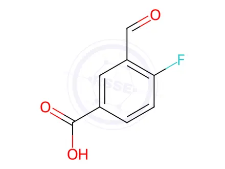 Chemical structure of 4-Fluoro-3-formylbenzoic Acid
