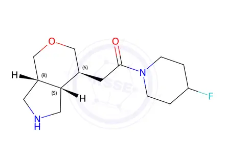 Chemical structure of Rel-1-(4-Fluoropiperidin-1-Yl)-2-((3Ar,7S,7As)-Octahydropyrano[4,3-C]Pyrrol-7-Yl)Ethanone