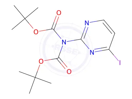 Chemical structure of tert-Butyl (tert-butoxycarbonyl)(4-iodopyrimidin-2-yl)carbamate
