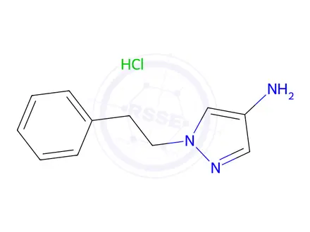 Chemical structure of 1-phenethylpyrazol-4-amine hydrochloride