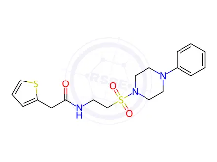 Chemical structure of N-(2-((4-Phenylpiperazin-1-yl)sulfonyl)ethyl)-2-(thiophen-2-yl)acetamide