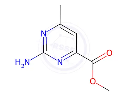 Chemical structure of 4-Pyrimidinecarboxylicacid,2-amino-6-methyl-,methylester(9CI)