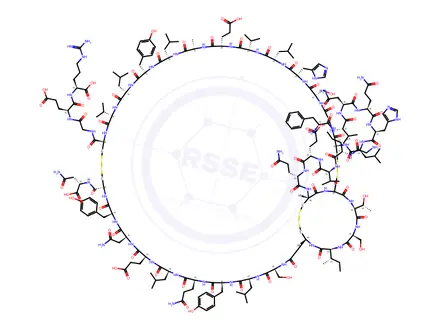 Chemical structure of insulin, desoctapeptide-
