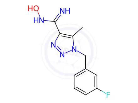 Chemical structure of 1-(3-Fluorobenzyl)-N-hydroxy-5-methyl-1H-1,2,3-triazole-4-carboximidamide