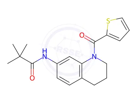 Chemical structure of N-(1-(Thiophene-2-carbonyl)-1,2,3,4-tetrahydroquinolin-7-yl)pivalamide
