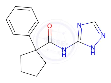 Chemical structure of N-(1-phenylcyclopentyl)-N-(1H-1,2,4-triazol-5-yl)formamide