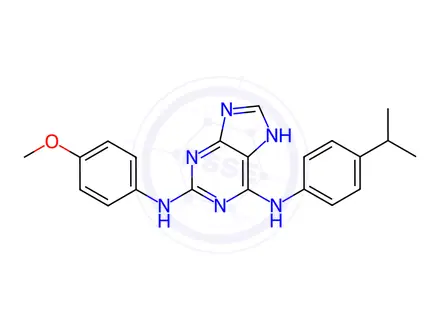 Chemical structure of N6-(4-Isopropylphenyl)-N2-(4-methoxyphenyl)-9H-purine-2,6-diamine