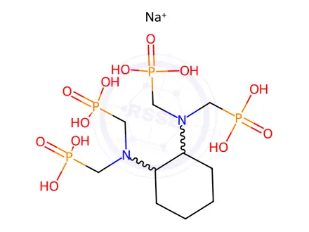 Chemical structure of [cyclohexane-1,2-diylbis[nitrilobis(methylene)]]tetrakisphosphonic acid, sodium salt