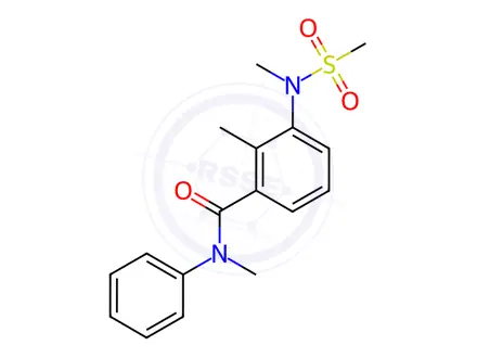 Chemical structure of N,2-dimethyl-3-[methyl(methylsulfonyl)amino]-N-phenylbenzamide