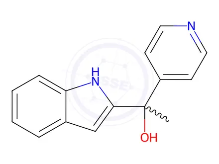 Chemical structure of 1-(1H-Indol-2-yl)-1-(pyridin-4-yl)ethan-1-ol