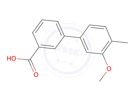 Chemical structure of 3'-Methoxy-4'-methyl-[1,1'-biphenyl]-3-carboxylic acid