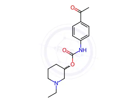 Chemical structure of N-(p-Acetylphenyl)carbamic acid 1-ethyl-3-piperidinyl ester