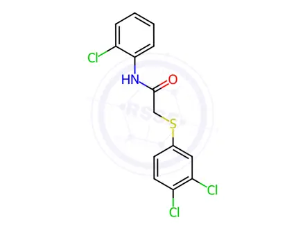 Chemical structure of N-(2-Chlorophenyl)-2-[(3,4-dichlorophenyl)sulfanyl]acetamide