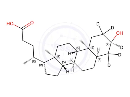 Chemical structure of Lithocholic acid-[D5]