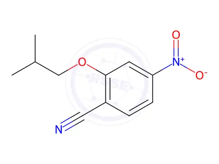 Chemical structure of Benzonitrile, 2-(2-methylpropoxy)-4-nitro-