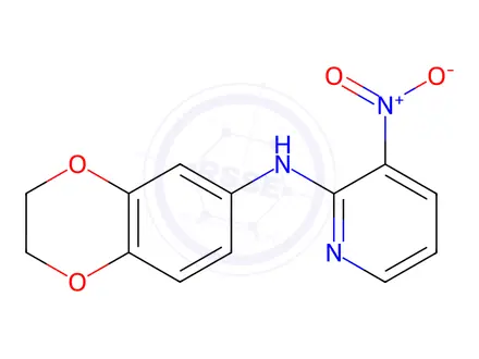Chemical structure of N-(2,3-Dihydrobenzo[b][1,4]dioxin-6-yl)-3-nitropyridin-2-amine