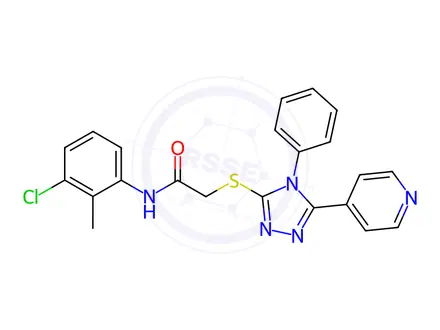 Chemical structure of N-(3-Chloro-2-methylphenyl)-2-((4-phenyl-5-(pyridin-4-yl)-4H-1,2,4-triazol-3-yl)thio)acetamide