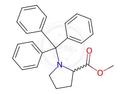 Chemical structure of (2S)-1-Triphenylmethyl-2-pyrrolidinecarboxylic acid methyl ester