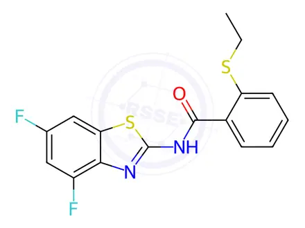 Chemical structure of N-(4,6-Difluorobenzo[d]thiazol-2-yl)-2-(ethylthio)benzamide