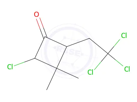 Chemical structure of 2-Chloro-3,3-dimethyl-4-(2,2,2-trichloroethyl)cyclobutan-1-one