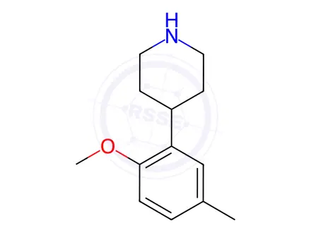 Chemical structure of 4-(2-Methoxy-5-methylphenyl)piperidine