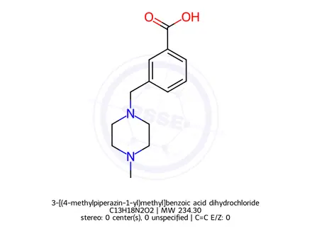 Chemical structure of 3-((4-methylpiperazin-1-yl)methyl)benzoic Acid