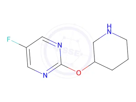 Chemical structure of 5-Fluoro-2-(piperidin-3-yloxy)pyrimidine