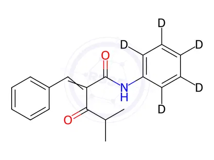 Chemical structure of 2-Isobutyryl-N-phenyl-3-phenylacrylamide-D5