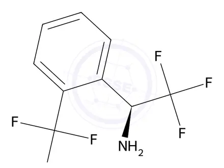 Chemical structure of (S)-2,2,2-Trifluoro-1-(2-trifluoromethyl-phenyl)-ethylamine