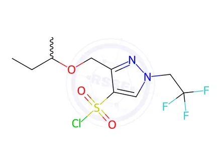 Chemical structure of 3-(sec-butoxymethyl)-1-(2,2,2-trifluoroethyl)-1H-pyrazole-4-sulfonyl chloride