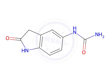 Chemical structure of Urea, N-(2,3-dihydro-2-oxo-1H-indol-5-yl)-