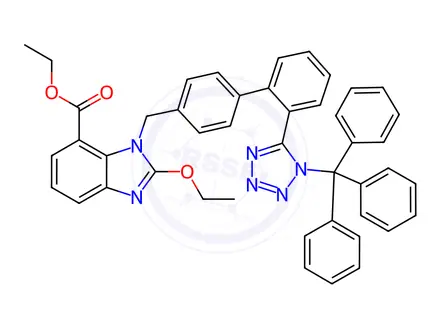 Chemical structure of Candesartan N1-Trityl Ethyl Ester