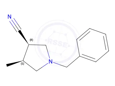 Chemical structure of (3R,4S)-1-Benzyl-4-methylpyrrolidine-3-carbonitrile