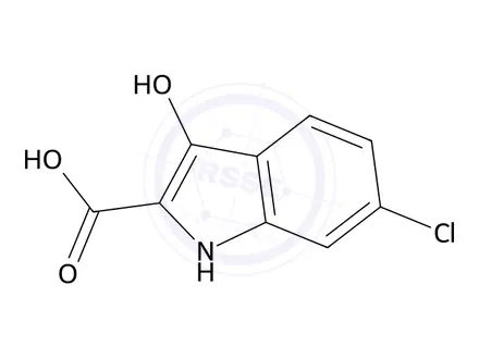 Chemical structure of 6-Chloro-3-hydroxy-1H-indole-2-carboxylic acid