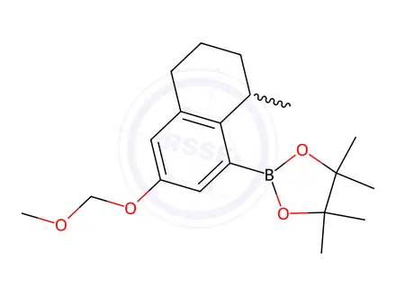 Chemical structure of 2-(3-(Methoxymethoxy)-8-methyl-5,6,7,8-tetrahydronaphthalen-1-yl)-4,4,5,5-tetramethyl-1,3,2-dioxaborolane