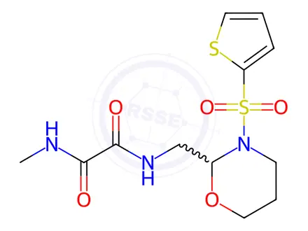 Chemical structure of N1-Methyl-N2-((3-(thiophen-2-ylsulfonyl)-1,3-oxazinan-2-yl)methyl)oxalamide