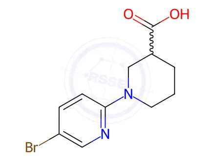 Chemical structure of 1-(5-Bromopyridin-2-yl)piperidine-3-carboxylic acid