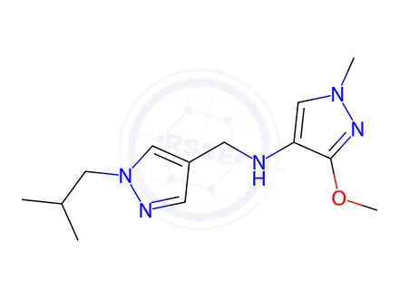 Chemical structure of N-[(1-isobutyl-1H-pyrazol-4-yl)methyl]-3-methoxy-1-methyl-1H-pyrazol-4-amine