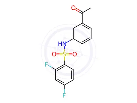 Chemical structure of N-(3-acetylphenyl)-2,4-difluorobenzenesulfonamide