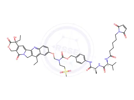 Chemical structure of Mal-va-mac-SN38