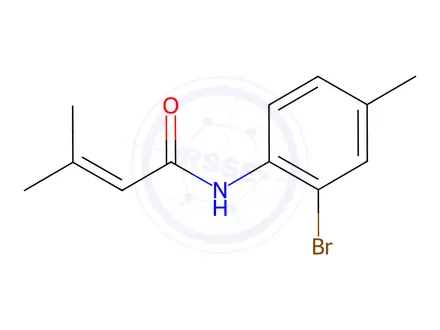 Chemical structure of N-(2-bromo-4-methylphenyl)-3-methylbut-2-enamide