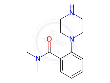 Chemical structure of N,N-dimethyl-2-(piperazin-1-yl)benzamide dihydrochloride