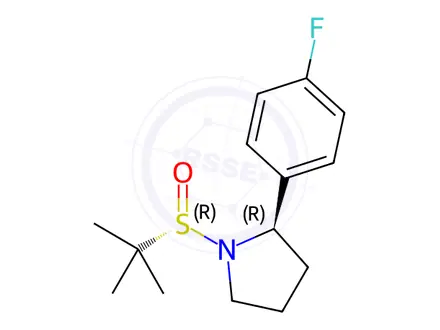 Chemical structure of (R)-1-((R)-tert-Butylsulfinyl)-2-(4-fluorophenyl)pyrrolidine