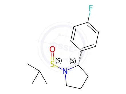 Chemical structure of (S)-1-((S)-tert-Butylsulfinyl)-2-(4-fluorophenyl)pyrrolidine